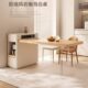 原木岛台餐桌一体奶油风岩板可伸缩实木亚克力小户型2023新款 岛台