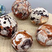 手工制作印度红玛瑙球装 吉诺水晶 水晶球 饰工艺品