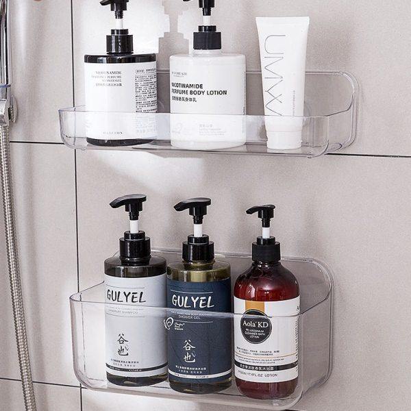 免打孔洗澡间置物架卫生间挂壁式浴室冲凉房洗漱台墙上淋浴收纳架