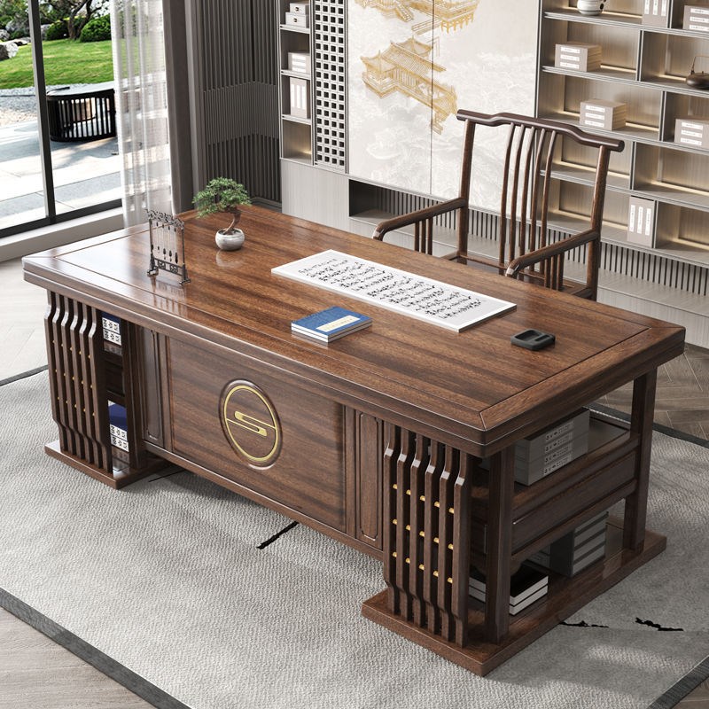 新中式花梨木实木书桌椅组合办公桌子书桌茶桌书房中医诊桌书法桌