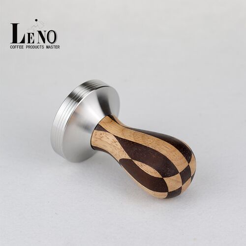 平ENO不锈钢压粉器撞手实木质色柄咖啡压粉锤手冲咖啡机填压器L底