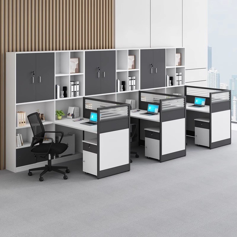 办公室财务办公桌椅组合隔断卡座员工位简约现代屏风双人位职员桌