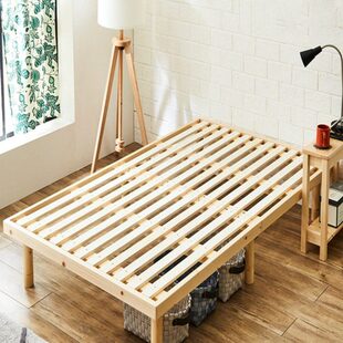 全实木床无床头排骨架床现代简约榻榻米床小户型北欧日式单双人床