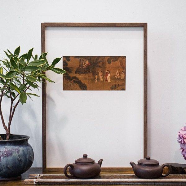 明清古典新中式实木装裱画框定制客厅挂墙装饰画照片黑胡桃木框,家居饰品,国画,淘宝优惠券,粉丝福利购,淘宝优惠卷