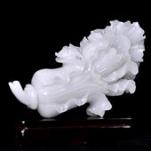 方解石玉百财聚财 阿富汗 白玉精雕白菜摆件厂家 摆件