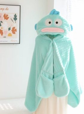 可爱卡通创意帕恰狗PC狗人鱼汉顿丑鱼冬季保暖披肩披风斗篷女生