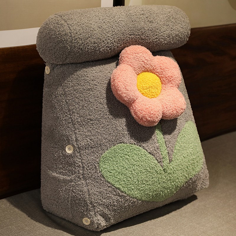 花朵靠枕床头靠背垫三角抱枕女生床上软包靠垫卧室沙发腰垫枕