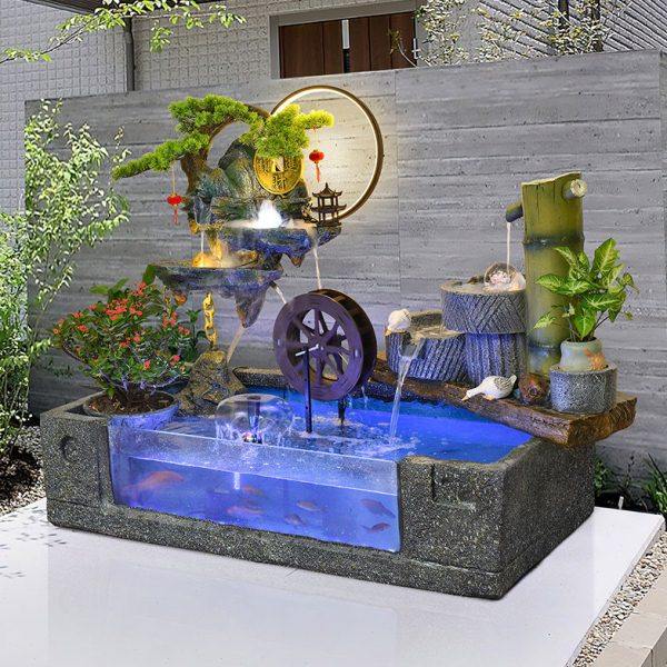 户外庭院阳台鱼池造景布置循环水景喷泉摆件假山流水装饰落地鱼缸,家居饰品,户外/庭院摆件,淘宝优惠券,粉丝福利购,淘宝优惠卷