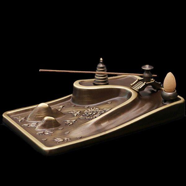 小桥流水全铜倒流香炉家用室内田园线香炉禅意香插香座创意摆件,家居饰品,香托/香盘/香座/香插,淘宝优惠券,粉丝福利购,淘宝优惠卷