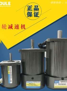 HOULE减速机220V正反转电机小型减速电机60W/90W/120调速光轴电机