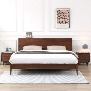 北美黑胡桃木2021年新款 皮床北欧现代简约软包床主卧1.8M双人大床