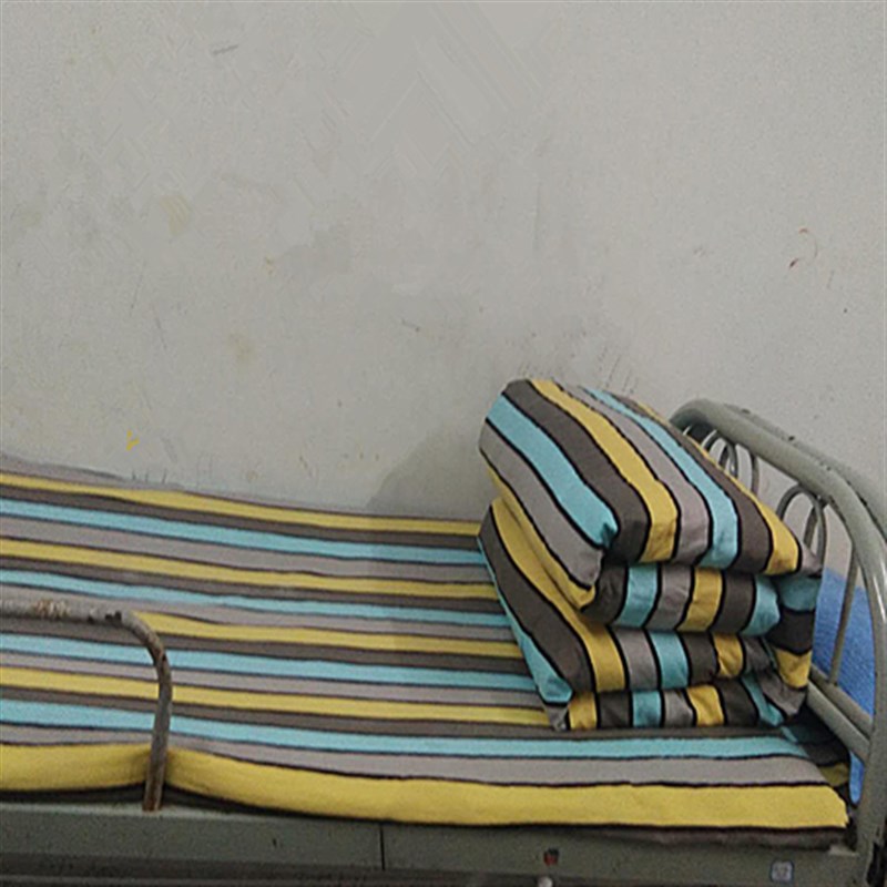 全棉斜纹床单 单件黄绿条学生单人D寝室宿舍上下铺绿条被套三件套