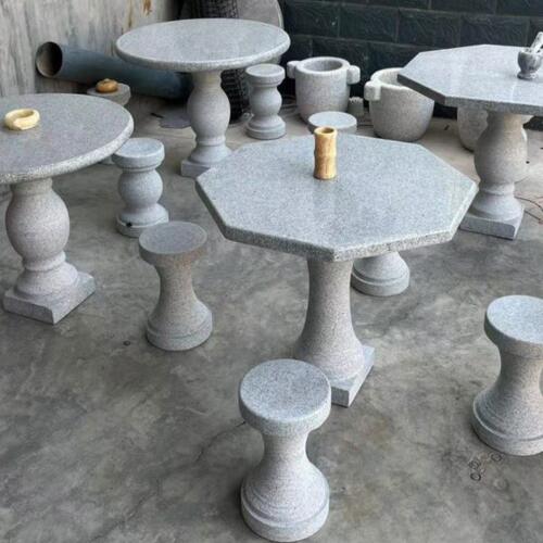 花岗岩石桌石凳子圆桌方桌庭院摆件家用棋盘