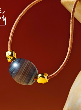 矣太 【心中浩瀚】缠丝玛瑙项链吊坠女锁骨链小众轻奢设计感颈链