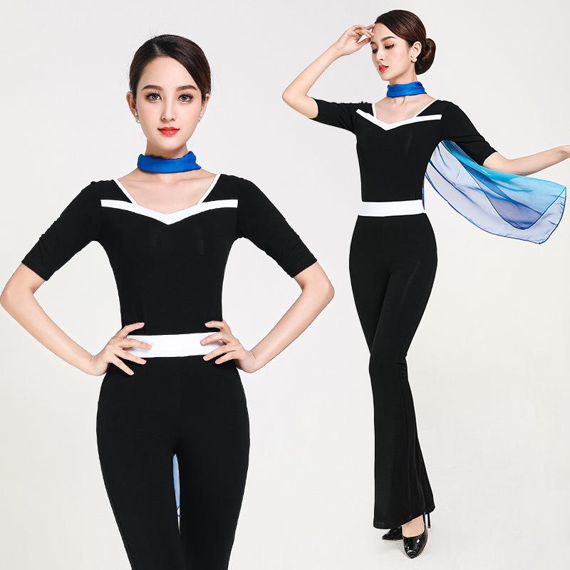 气质形体服女2025年夏季新款礼仪训练服装高端导师套装舞蹈练功服