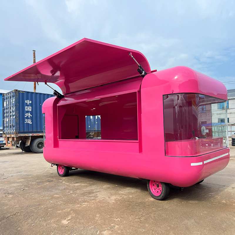 咖啡奶茶售卖车街景移动餐车网红飞翼门餐车商业街冰激凌售卖车