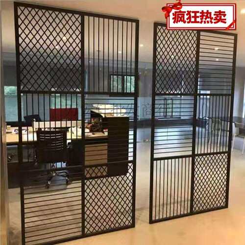 工业风铁艺网格隔断餐厅栅栏花架酒店办公室屏风客厅玄关装饰吊顶