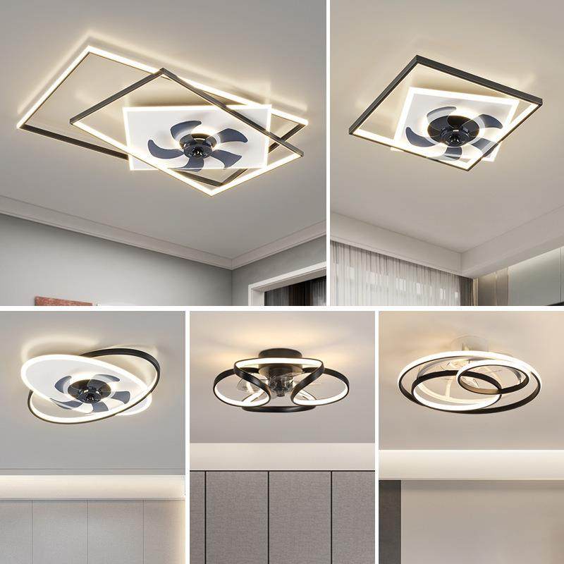 客厅吸顶风扇灯餐厅卧室隐形超薄一体吊扇灯家用全屋灯具组合套餐