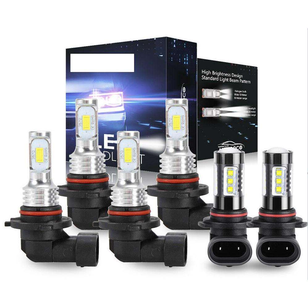 汽车LED大灯套装9006近光9005远光CSP灯珠白光9145雾灯 跨境车灯