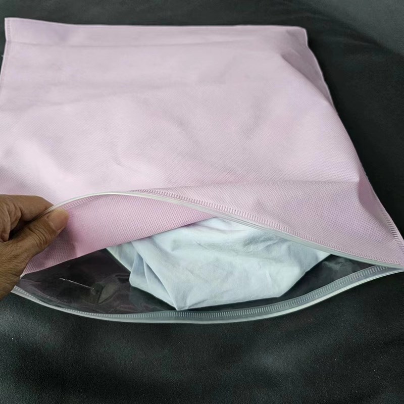 彩色单面透明膜无纺布拉链袋服装自封包装袋透气衣服收纳袋可定制