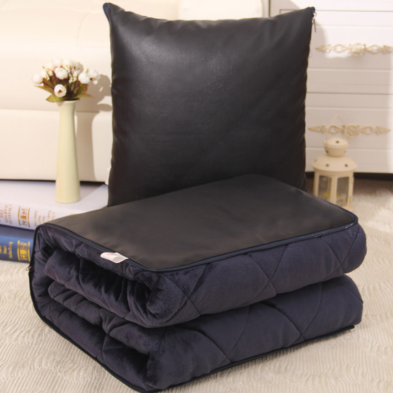 抱枕被子两用靠垫毛m绒空调被办公室午睡毯汽车沙发腰靠枕头被加