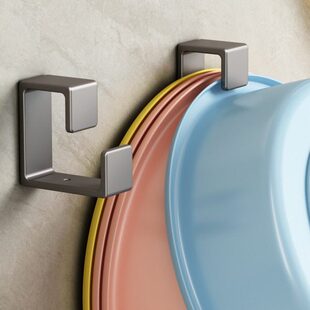 不锈钢加厚脸盆挂钩免打孔卫生间收纳架泡脚盆浴室阳台挂盆神器架