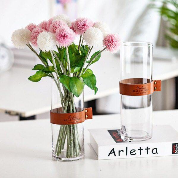 创意简约欧式彩色透明玻璃花瓶摆件水培植物绿萝富贵竹客厅装饰品