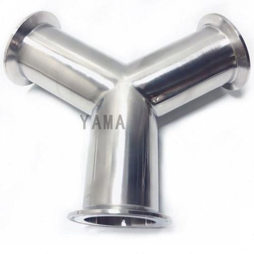 快装Y形三通304不锈钢卫生级卡箍式人型三通内外精抛光接头卡扣