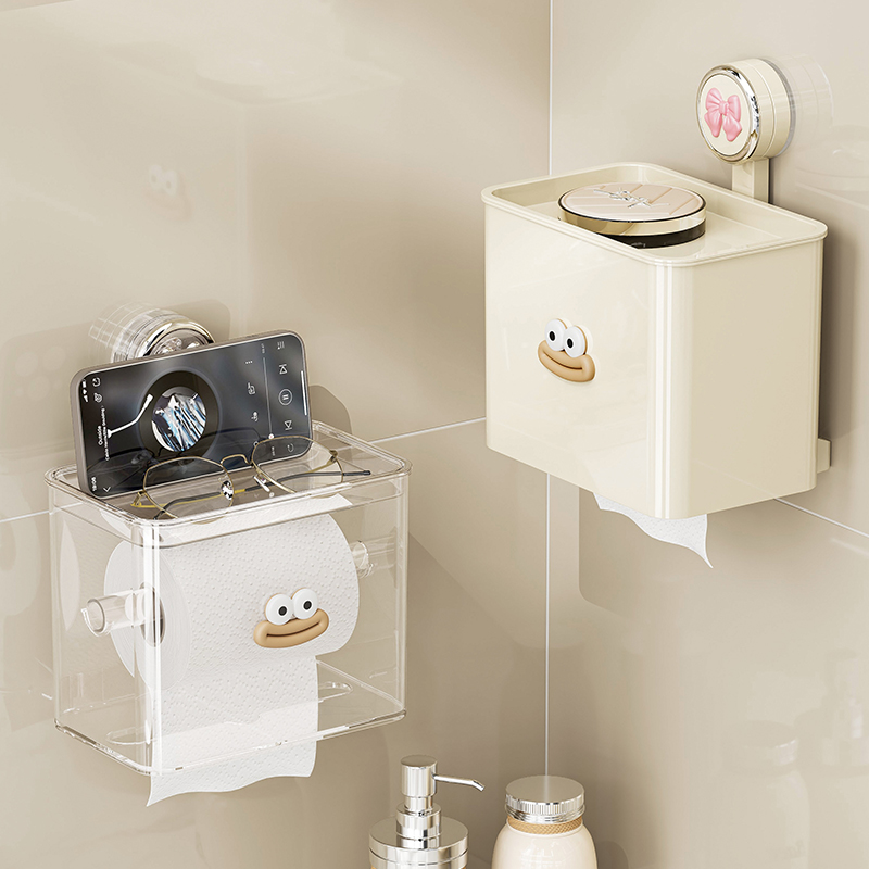 吸盘卫生间厕纸盒卫生纸置物架洗手间抽纸盒N免打孔壁挂防水卷纸