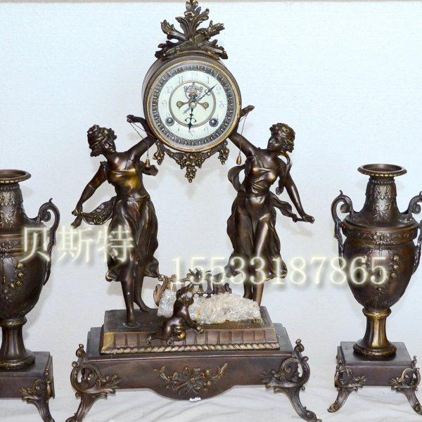 古典钟表 欧式仿古纯铜座钟 西洋老钟表 家居软装电影道具仿古董