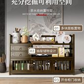 桌面茶杯收纳置物架子小博古架实木中式 紫砂壶茶具茶叶摆件展示31