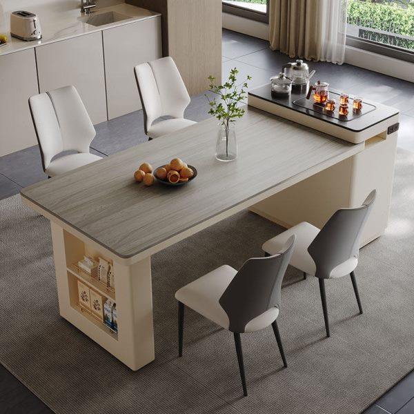 岛台餐桌可伸缩意式轻奢家用小户型餐桌椅组合餐桌茶桌一体饭桌子,住宅家具,岛台餐桌,淘宝优惠券,粉丝福利购,淘宝优惠卷