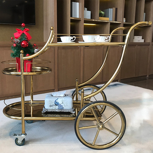 酒店餐车酒水车商用会所车tv双移三层手推k层动送餐车茶水车