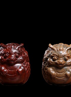 天物绿檀紫檀木雕龙宝宝龙年摆件吉祥然生肖龙摆品桌面工艺品饰件