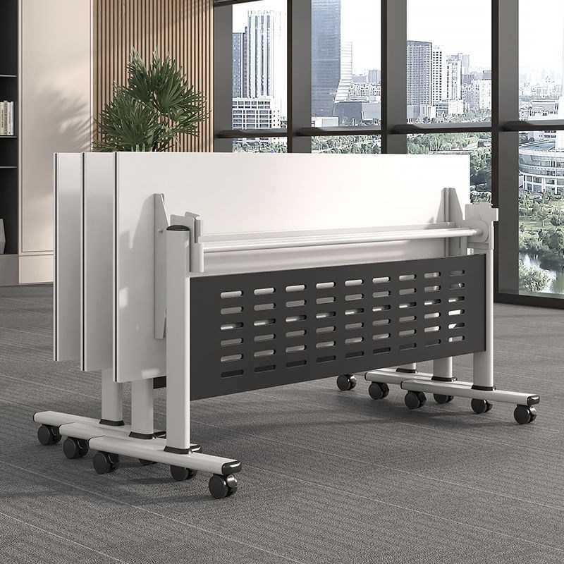 折叠会议桌椅可移动拼接长条桌带轮多功能办公桌培Y训课桌椅组合