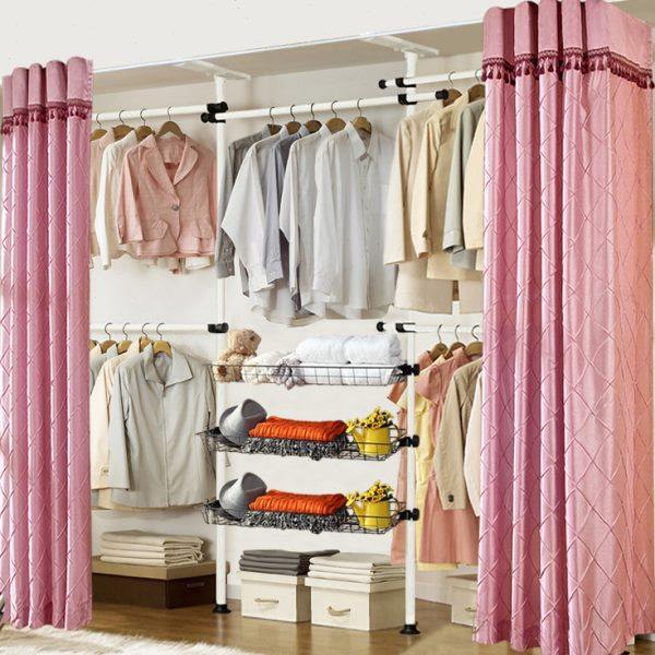 韩式简约简易柜子组合衣物柜折叠金属架自由组装布衣柜收纳柜包邮