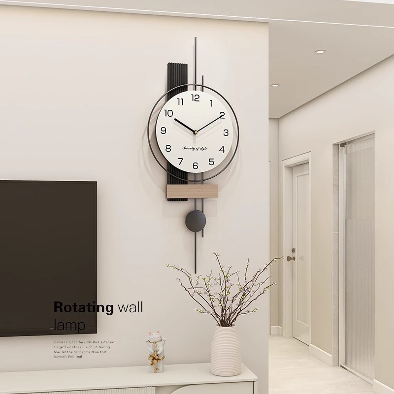 德国新款创意奶油风轻p奢网红挂钟客厅简约现代高级感静音挂墙时