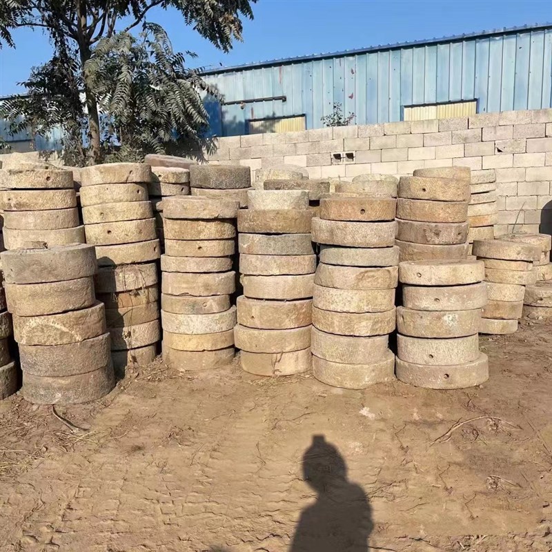 农村老石磨旧n磨盘茶台景区铺路石踏步石