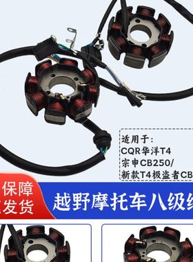 CQR华洋卒玛白板机CB250 新款T4极盗者3宗申大头机CB250F磁钢线圈
