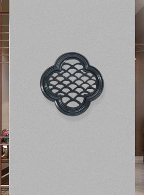 塑料梅花透窗新中式仿古花窗灰色经典墙面装饰挂件复古花窗中国风