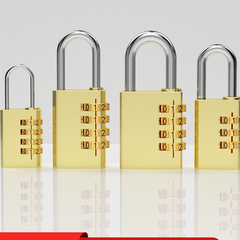 学生宿舍橱柜锁j黄铜密码锁挂锁行李箱锁健身房迷你密码防水小锁