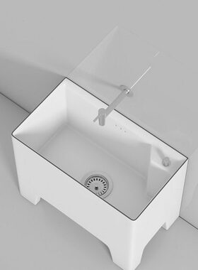 元匠北欧高脚黑色阳台洗拖把池家用卫生间大号陶瓷拖布池户外小号