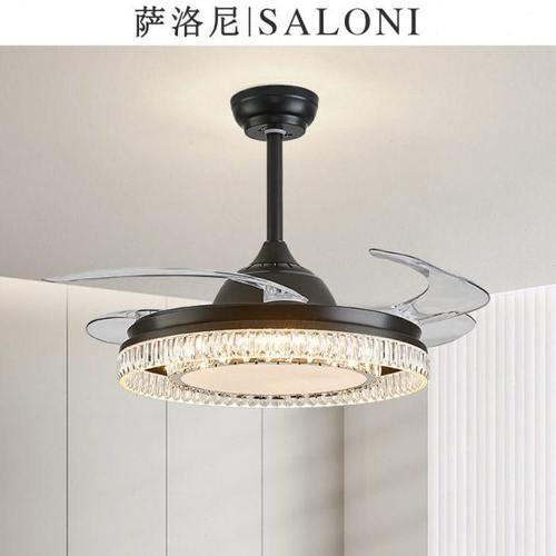 萨洛尼2024新款静音风扇灯吊扇灯餐厅卧室水晶吊灯创意个性艺术