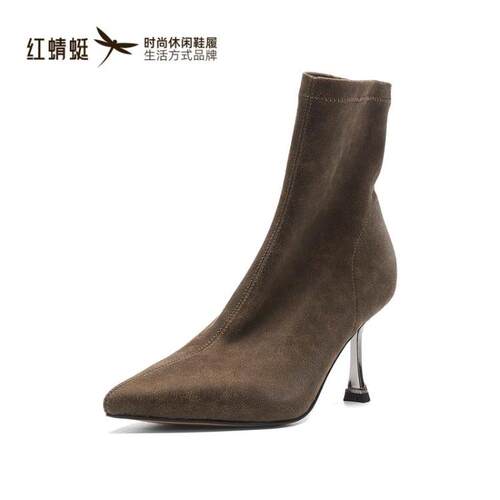 红蜻蜓正品商场同款女时装靴细跟