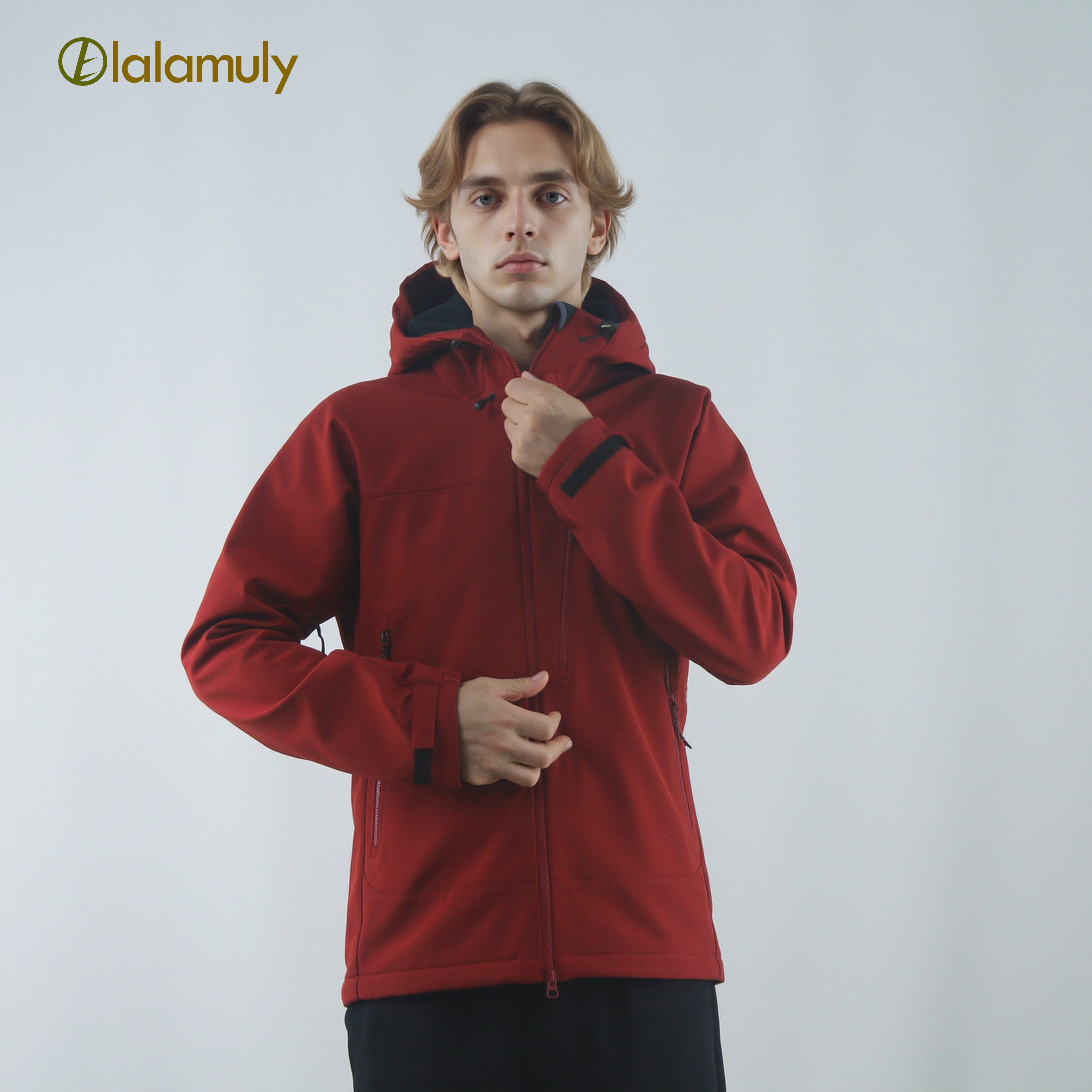 Lalamuly抓绒软壳风衣男防水