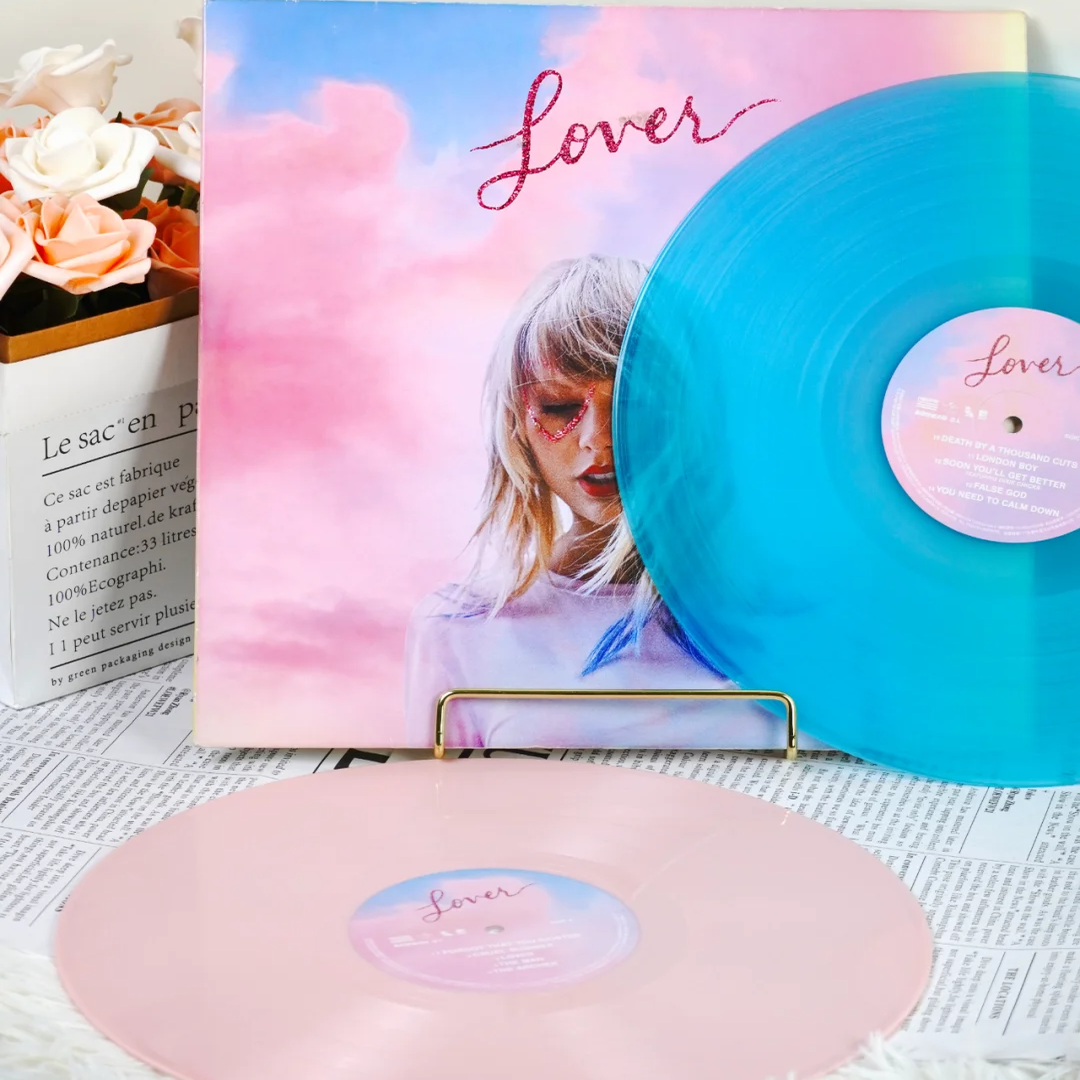 正版 TaylorSwift泰勒 霉霉专辑 lover恋人 粉蓝彩胶 2LP黑胶唱片