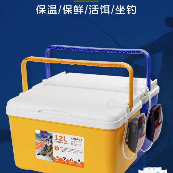 小型虾箱带增氧泵活虾打氧箱活饵箱养虾小箱虾桶小钓箱钓鱼箱可坐图片