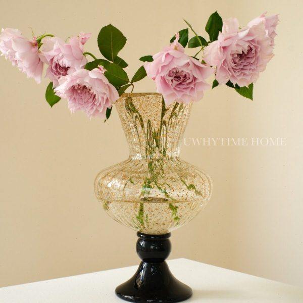 洒金琉璃脚复古中古法式老货级艺术风灯花花器插花摆件,家居饰品,花瓶,淘宝优惠券,粉丝福利购,淘宝优惠卷