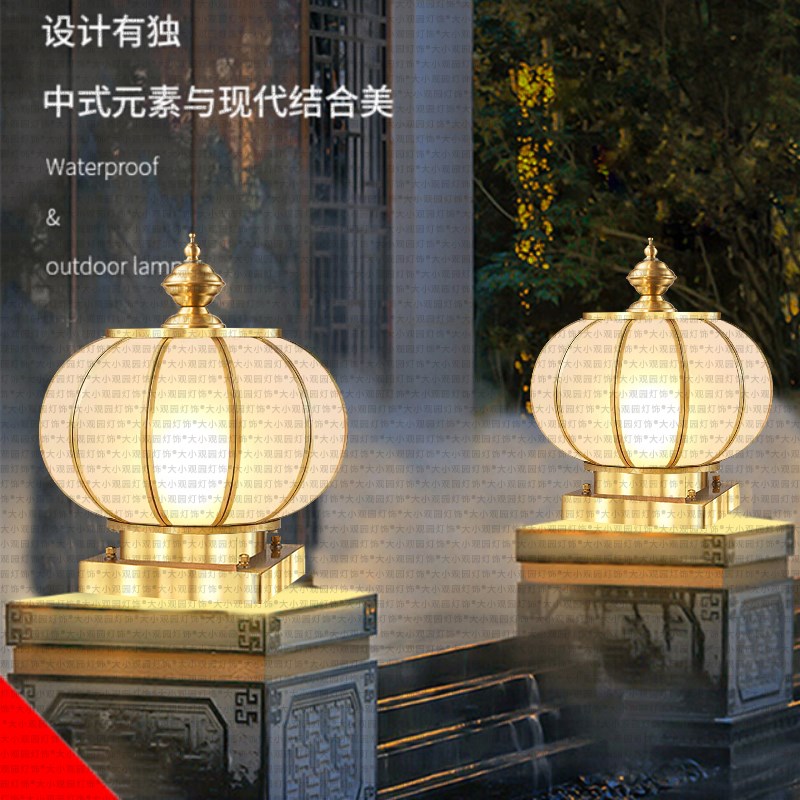 柱头灯太阳能户外围墙门柱别墅A景观庭院院墙门口柱子灯室外防水