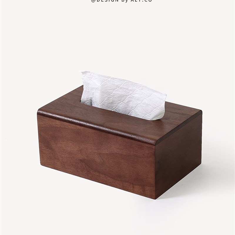 家客厅优雅的木制纸巾盒餐r厅桌面创意纸巾盒卧室床边古董风格纸